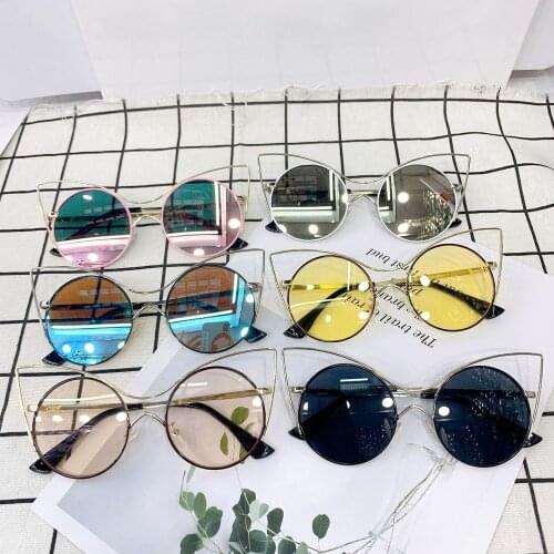 Cute Round Children Sun Glasses For Girls Boys New Kids Sunglasses Mirror Reflective Fashion Personality Child Eyeglasses UV400