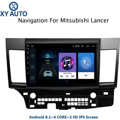 Hot sale 10.1 inch 2.5D IPS Tempered HD multi-touch screen Android 8.1 NAVI for mitsubishi lancer 2007-2015 USB WIFI support SWC