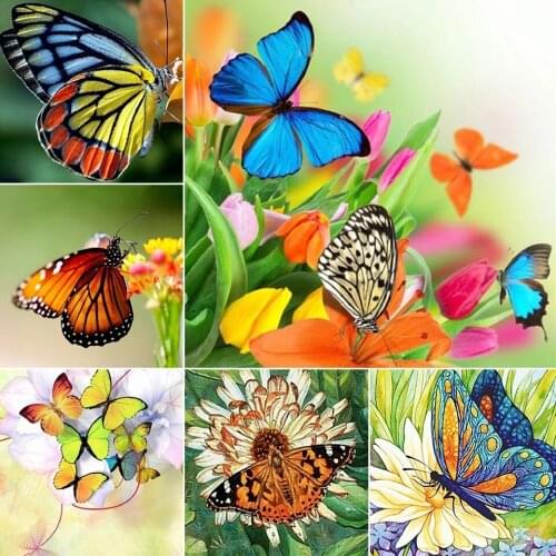 5D DIY Diamond Painting Butterfly Cross Stitch Kit Full Drill Embroidery Animals Mosaic Art Picture of Rhinestones Decor Gift