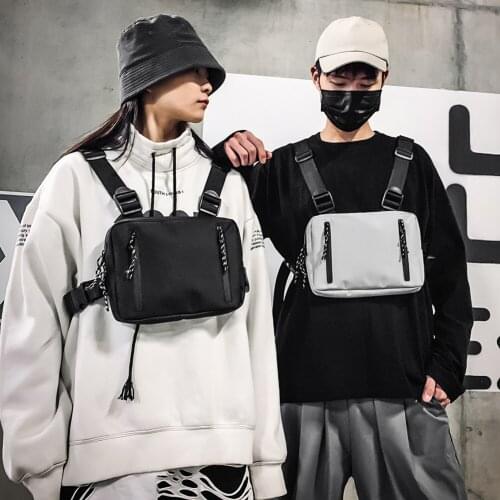 Hip Hop Style Crossbody Shoulder Chest Bag for Men Women Multi-function Chic Unisex Oxford Streetwear Vest Waist Packs