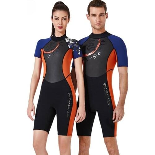 3MM Neoprene+Shark Skin Wetsuit One-piece Men Women Keep Warm Swimming Scuba Diving Bathing Suit Short Sleeve Triathlon Wetsuit