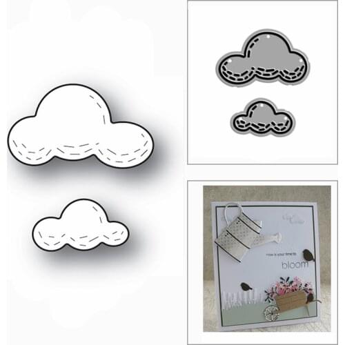 New Dainty Duo Stitched Clouds Shape 2020 Metal Cutting Dies for DIY Scrapbooking and Card Making Decor Embossing Craft No Stamp