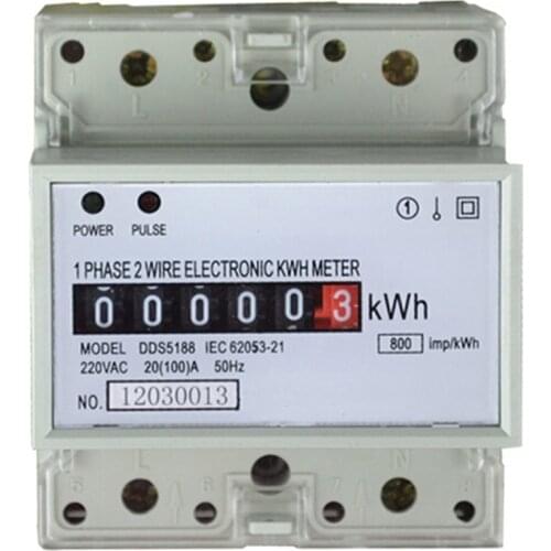 10(40)A din rail kwh meter 220V/230V 50HZ single phase analog mechanical register step watt hour meter din-rail energy monitor
