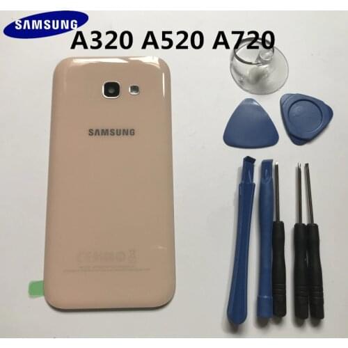 Original Samsung Galaxy A3 A320 A5 A520 A7 A720 2017 Rear Panel Battery Glass Back Door Cover Pre-adhesive stickers+tools