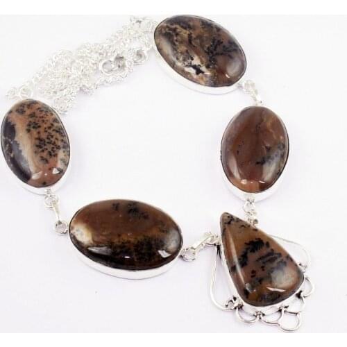 Honey Dendrite Necklace Silver Overlay over Copper , 50.2cm, N0016