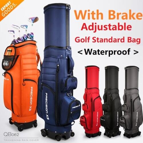 PGM Adjustable Golf Standard Ball Bag Wheels Golf Bag Multi-Function Airbag Waterproof with Brakes Universal Four Wheel