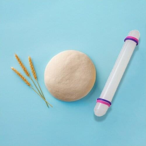 Plastic non-stick dough stick 23cm non-stick rolling pin fondant cake mold with leather ring baking accessories