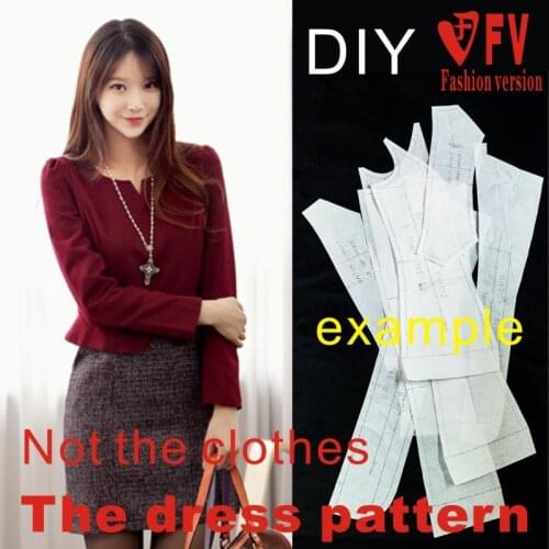 Dresses Sewing Pattern Template Cutting drawing Clothing DIY ((Not selling clothes)) BLQ- 174