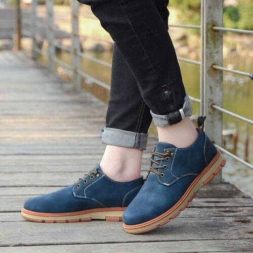 Size 45 Men Platform Shoes Leather Casual Shoes for Man Vintage Round Toe Lace Up Handmade Shoes Men Leather Business Shoes