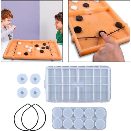 Chess Pieces Solicone Molds Chess Board Epoxy Mould for Fast Sling Puck Game Chess Making DIY Decorating Tools Handmade Supplies