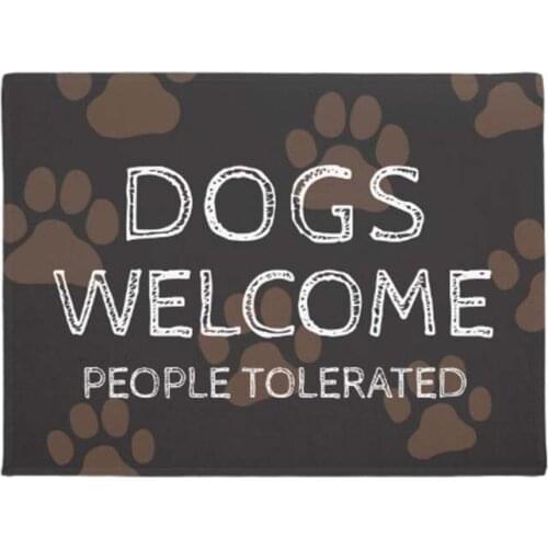 Dogs Welcome People Tolerated Custom Doormat Decoration Entry Non-slip Door Mat Rubber Washable Floor