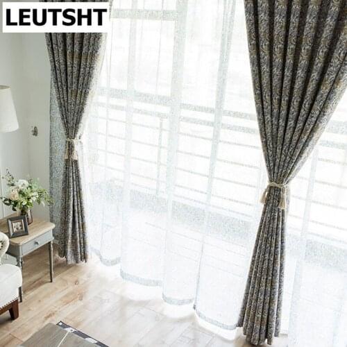 Modern Curtains for Living Room and Bedrooms Pastoral European Style Curtains Printed Curtains Window Tulle French Window