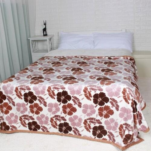 Thick Quality Soft King Queen Size flannel Winter Blanket Coffee Flower Fuzzy fleece Bed Sheet Blanket Throw on the Couch