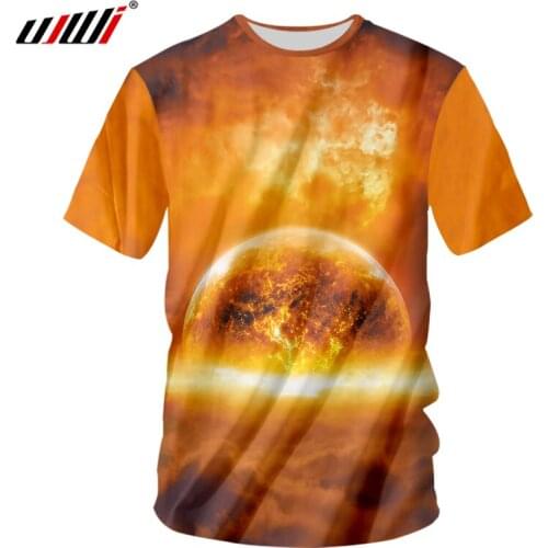 UJWI 3D Fantasy Moon T-shirts Mens Clothing Funny Hip Hop Streetwear Tshirt Novelty Short Sleeve T Shirts Casual Hipster