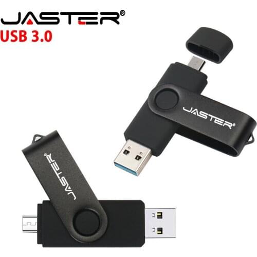 JASTER OTG 3.0 High Speed USB Flash Drive 64GB 32GB 16GB 2 in 1 Dual Plug Flash Disk Memory Stick Pendrive for Android Mobile