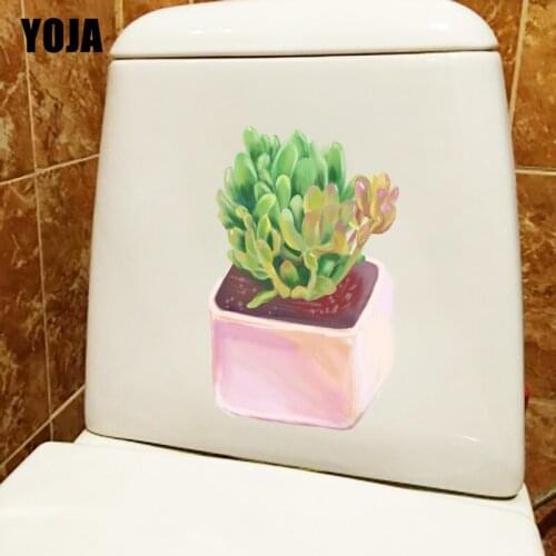 YOJA 13.2*21.1CM Hand Painted Succulent Potted Plants Cartoon Wall Sticker Home Decor Toilet T1-1047