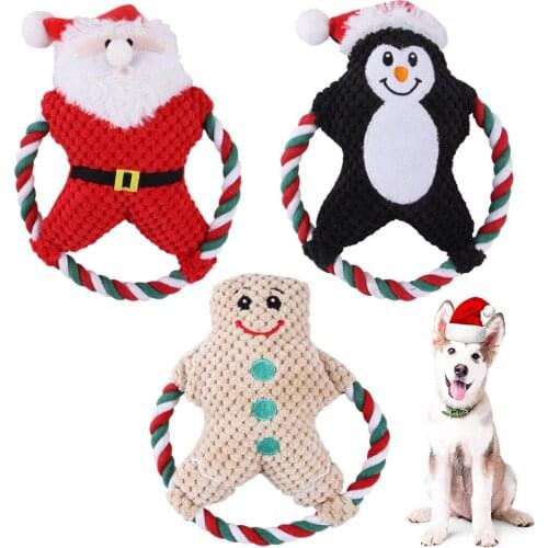 Funny Cute Bear Pet Plush Animal Doll For Dogs Puppy Bite Resistant Molar Chew Squeak Toy For Teeth Cleaning