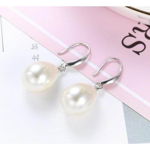 Arrival Natural Freshwater Pearl Earrings For Women Elegant Silver Color Anti allergy Earrings for Women Wedding Jewelry Gift