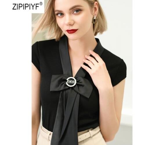 ZIPIPIYF Short Sleeve Blouses
