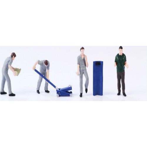 1box/lot 1/64 Architecture Plastic Scale Worker For DIY Building Materails Repair Car Model Station
