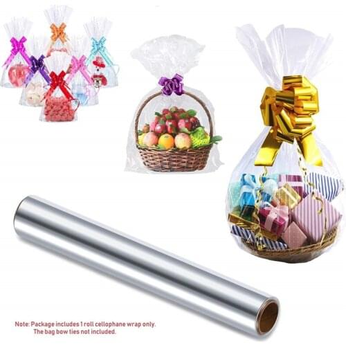 1 Roll Clear Cellophane Wrap Roll For Gift Flower Bouquet Baskets Wrapping Arts And Crafts Supplies Packaging Cellophane