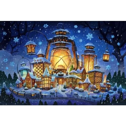 1000 pieces The wooden puzzles Warm Snow Castle Fairy tale world jigsaw puzzle white card adult childrens educational toys