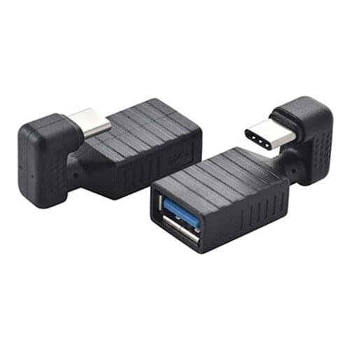 180 Degree Up & Down Angled Type-C USB-C OTG to USB 3.0 Female Extension Adapter for Cell Phone & Tablet