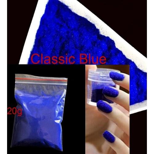 20G velvet flocking pastel blue DIY nail powder fake nails Christmas decorations velvet nail polish pressed nail art