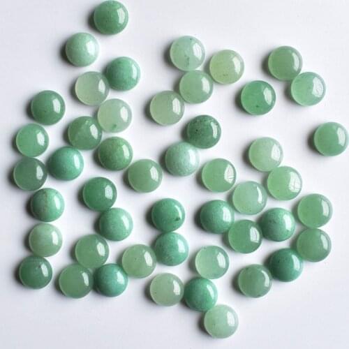 2020 fashion hot selling natural green aventurine round cab cabochon beads for jewelry Accessories 8mm wholesale 50pcs/lot free