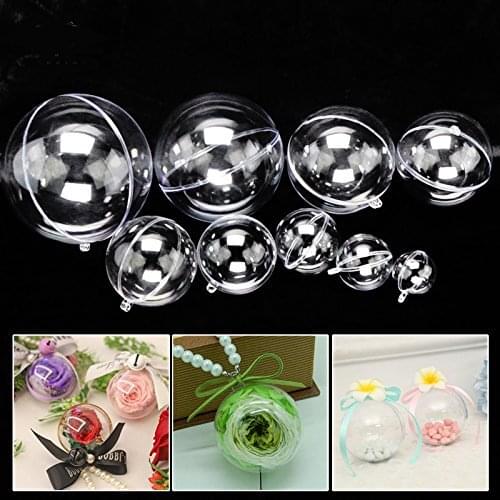 24 balls/lot Bath Bomb Mold Christmas Clear Plastic Fillable Ball Ornament Wedding Decoration Transparent Acrylic Ball Candy Box