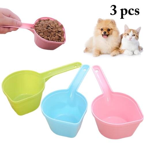 3PCS Food Scoop Assorted Color Multipurpose Plastic Food Feeder Food Shovel Pet Spoon Cat Dog Food Shovel Pet Supplies
