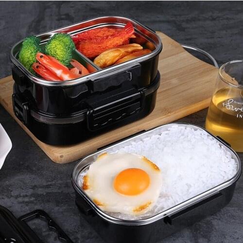 304 Stainless Steel Korean Insulated Single/Double Layer Portable Lunch Box Student Office Worker Lunch Box Large Capacity