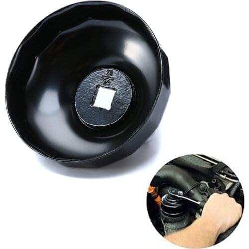 76mm 14 Flutes Automobiles Oil Filter Cap Type Wrench Socket Remover Tool for BMW AUDI Mercedes-Ben Black Steel