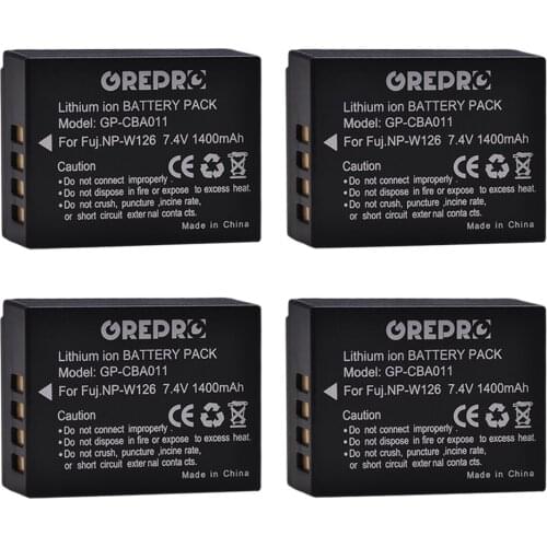 4pcs 1260mAh NP-W126 NP W126 NP-W126S W126S Battery for Fuji X-Pro1 XPro1 X-T1 XT1, HS30EXR HS33EXR X PRO1 X-T20 XT20 X100F