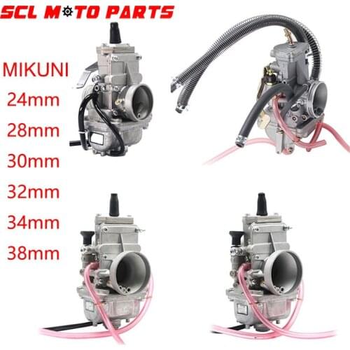 ALconstar-Motorcycle Carburetor TM24/28/30/32/34/38 24mm 28mm 30mm 32mm 34mm 38mm Flat Slide Smoothbore Carb For 2T Engine