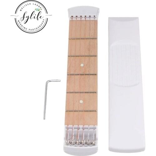 White Pocket Guitar 6 Fret 6 Strings Trainer Tool Gadget for Student