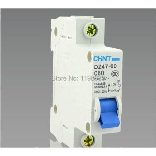 Free shipping AC 230/400V 32A 1 Pole Overload Protection MCB Mini Circuit Breaker DZ47-60 C 32A