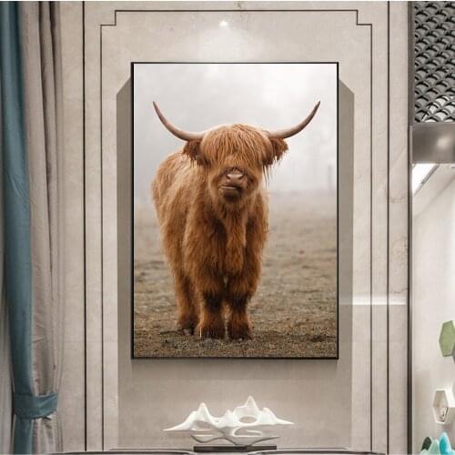 Nordic Nature Landscape Canvas Painting Cattle Poster and Printing Wall Art Pictures For Living Room Modern Decorative Unframed