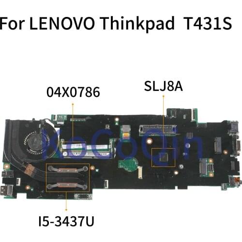 KoCoQin Laptop motherboard For LENOVO Thinkpad T431S I5-3437U Mainboard 12235-2 04X0786 SLJ8A