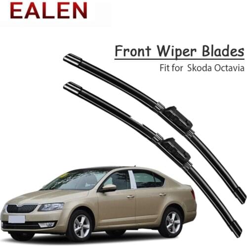 EALEN For Skoda Octavi 2017 2016 2015 2014-2004 Windscreen Original Wiper Accessories 1Set Rubber Car Front Wiper Blade Kit