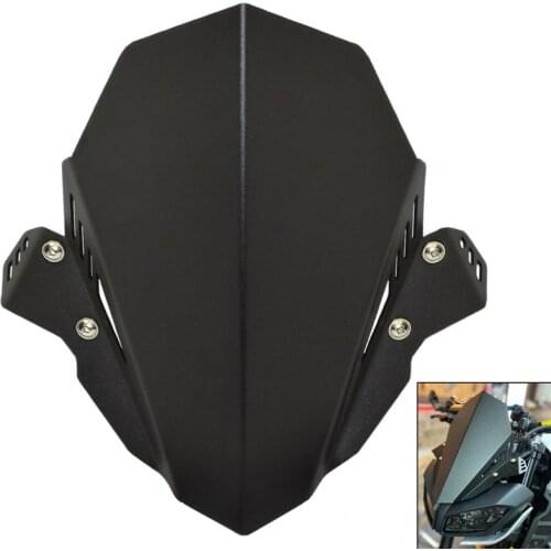 CNC Windscreen Windshield Wind Deflector Screen Shield Upper Cover Kit Black For YAMAHA FZ09 FZ-09 MT-09 2017 2018 2019 2020