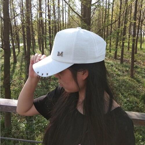 Korean Version Of European and American Couples Tide Brand Skateboarding Letter M Baseball Cap Flat Brim Hat Curved Brim Sunhat