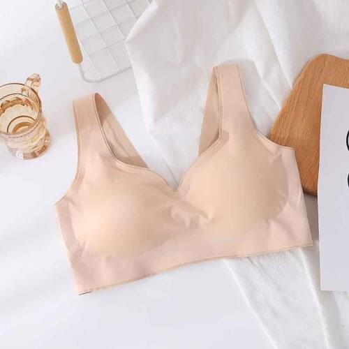 Latex Seamless UnderWear, Beautiful Nack, No Ssteel Ring, Thin Section, Gather and Close Milk, Sports Vest, Sleep Bra, Women