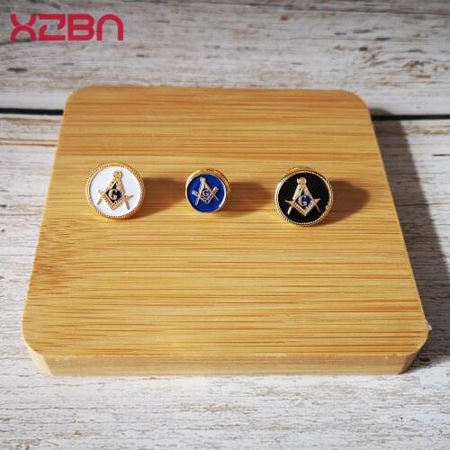 Masonic Lapel Pins Badge Mason Freemason Black Round Mason 1.4cm