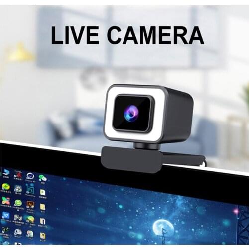 Mini USB Camera HD New Live Camera 2K Fill Light Beauty Free Drive Ultra Wide Angle Computer Web Indoor Camera