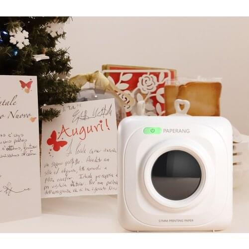 PAPERANG Mini Thermal Bluetooth Printer Portable Photo Pictures Printer Connection HD Label Printer 1000mAh Battery Paper Roll