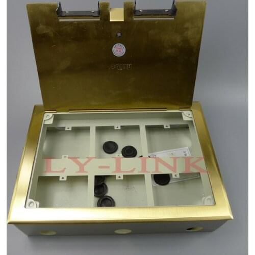 Copper yellow color floor socket ground socket to install 6 set 86X86MM wall plate