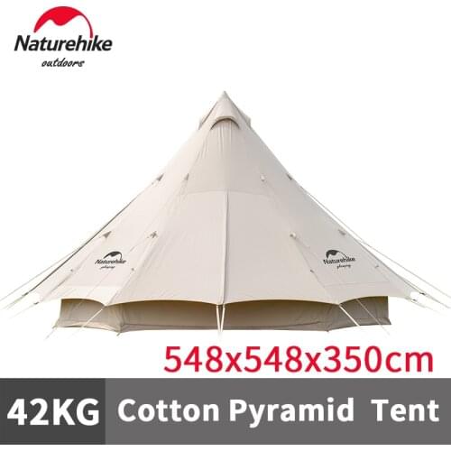Naturehike Brighten20 Tent Cotton Cloth 20㎡ Large Pyramid Tent 3-4 Person Outdoor Windproof Thickened Camping Tent Family Picnic