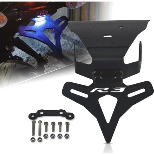 New YZFR3 Motorcycle CNC Rear License Plate Holder Bracket Frame Direction Indicator Lamp FOR YAMHA YZF R3 YZF-R3 2019-2020 2021