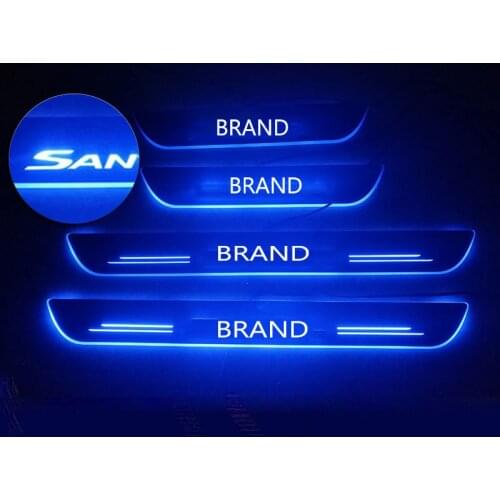 Trim Pedal Car Exterior Parts LED Door Sill Scuff Plate Pathway Dynamic Streamer light For Hyundai SANTAFE SANTA FE 2006 - 2020